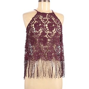 Floral crochet Top By Its Pink Medium